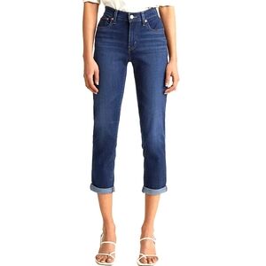 Levi's Dark Wash Cropped Ankle Boyfriend Jeans 27W Mid-Rise Cobalt Layer Size 4